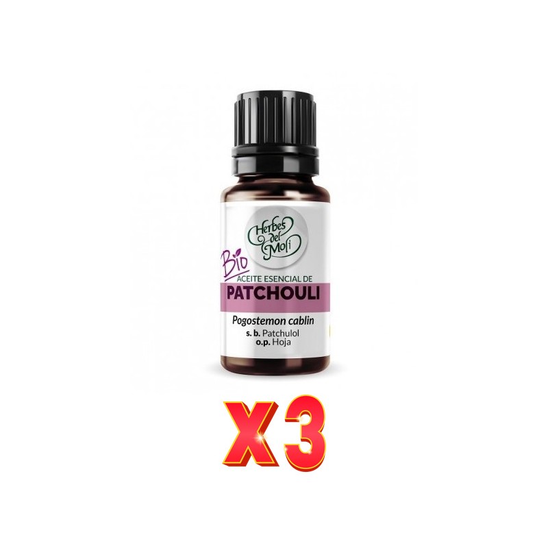 Pack de 3 unidades Herbes Del Moli Ac. E. Patchouli Eco 10Ml Herbes Del Moli Pack de 3 unidades Herbes Del Moli Ac. E. Patchouli Eco 10Ml Herbes Del Moli