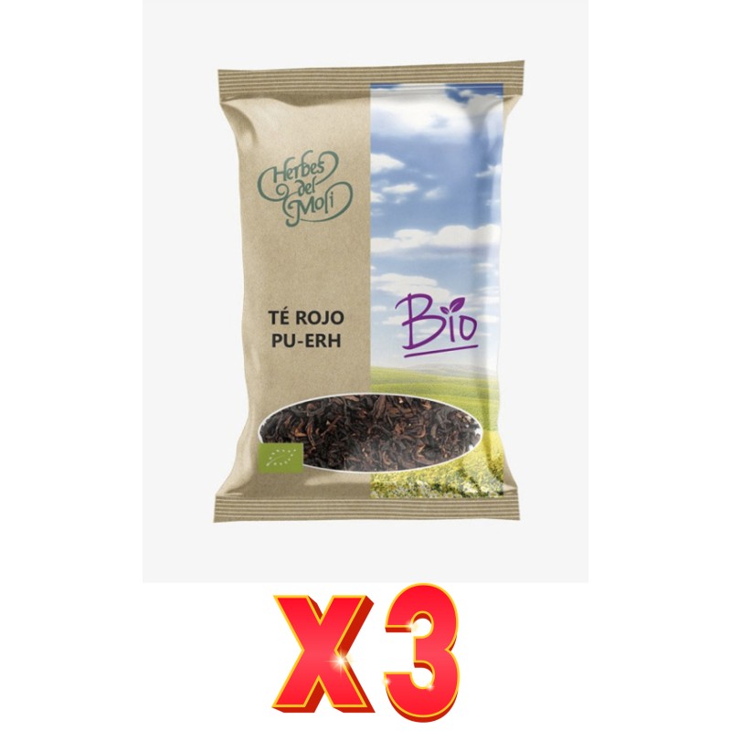 Pack de 3 unidades Herbes Del Moli Té Rojo Pu Erh Eco 70G Herbes Del Moli