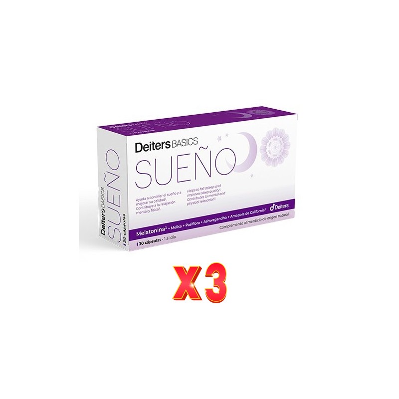 Pack de 3 unidades Deiters Basics Sueño 30 Cápsulas Deiters Pack de 3 unidades Deiters Basics Sueño 30 Cápsulas Deiters