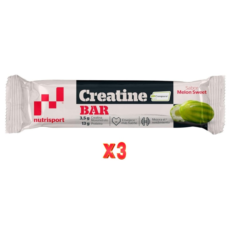 Pack de 3 unidades Nutrisport Barrita Creatina Melon Dulce 18Ud Nutrisport