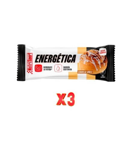 Pack de 3 unidades Nutrisport Barrita Energetica Canela Roll 24Uds Nutrisport