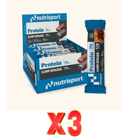 Pack de 3 unidades Nutrisport Barrita Low Sugar Choco Gallleta 16Uds# Nutrisport