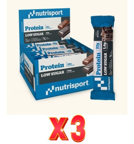 Pack de 3 unidades Nutrisport Barrita Low Sugar Chocolate 16Uds Nutrisport