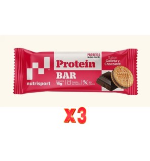 Pack de 3 unidades Nutrisport Barritas Proteica Galleta Choco 44Gr 24Ud Nutrisport