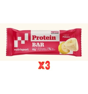 Pack de 3 unidades Nutrisport Barritas Proteica Platano 44Gr 24Ud Nutrisport