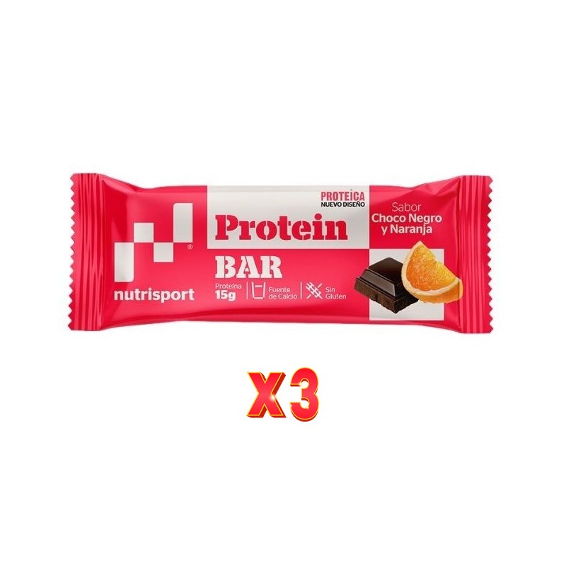 Pack de 3 unidades Nutrisport Barritas Proteicas Naranja 44Gr 24Uds Nutrisport Pack de 3 unidades Nutrisport Barritas Proteicas Naranja 44Gr 24Uds Nutrisport
