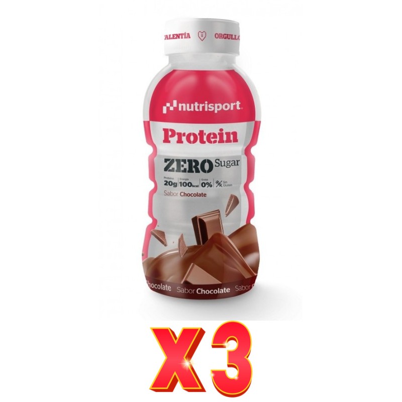 Pack de 3 unidades Nutrisport Batido Proteina Zero Chocolate 12Udx330Ml Nutrisport