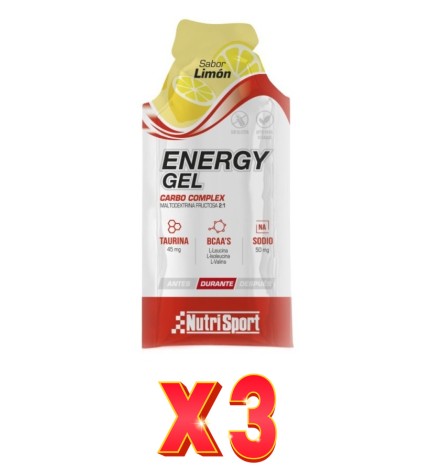 Pack de 3 unidades Nutrisport Energy Gel Limon 24Uds Nutrisport