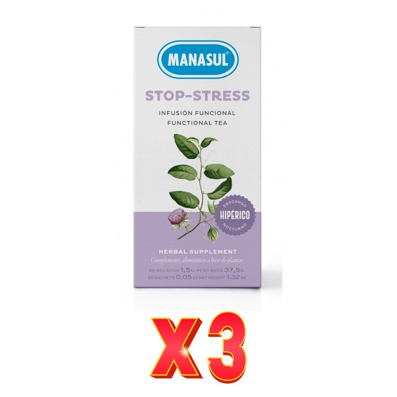 Pack de 3 unidades Manasul Stop Stress 25Filtros Manasul Pack de 3 unidades Manasul Stop Stress 25Filtros Manasul