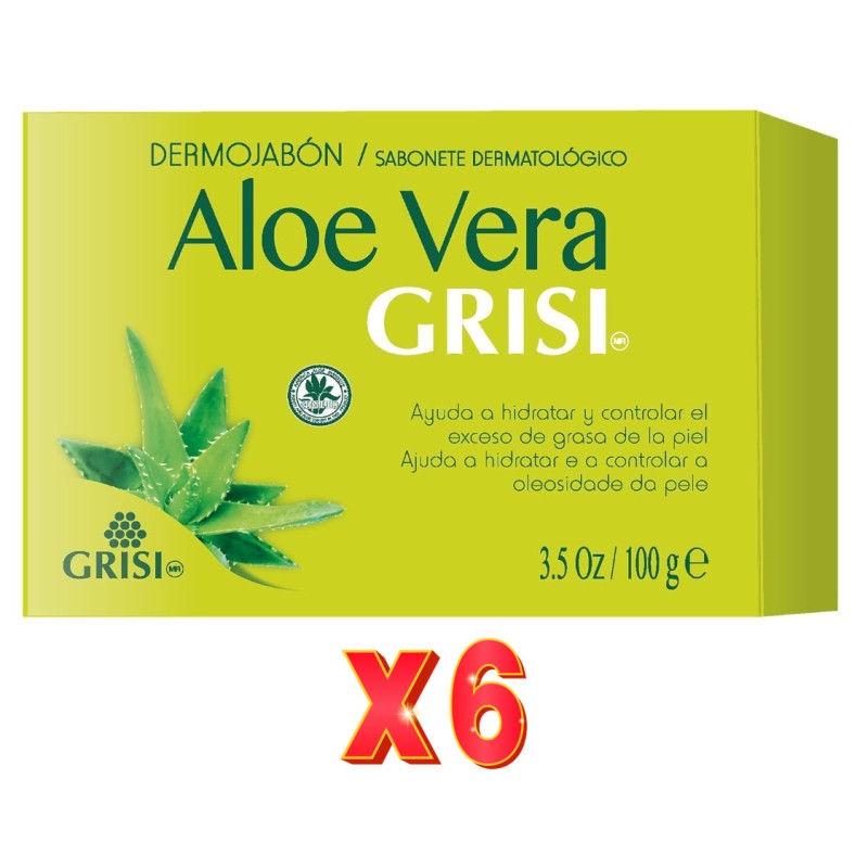 Pack de 6 unidades Grisi Dermojabon Aloe 100 Grs. Grisi Pack de 6 unidades Grisi Dermojabon Aloe 100 Grs. Grisi
