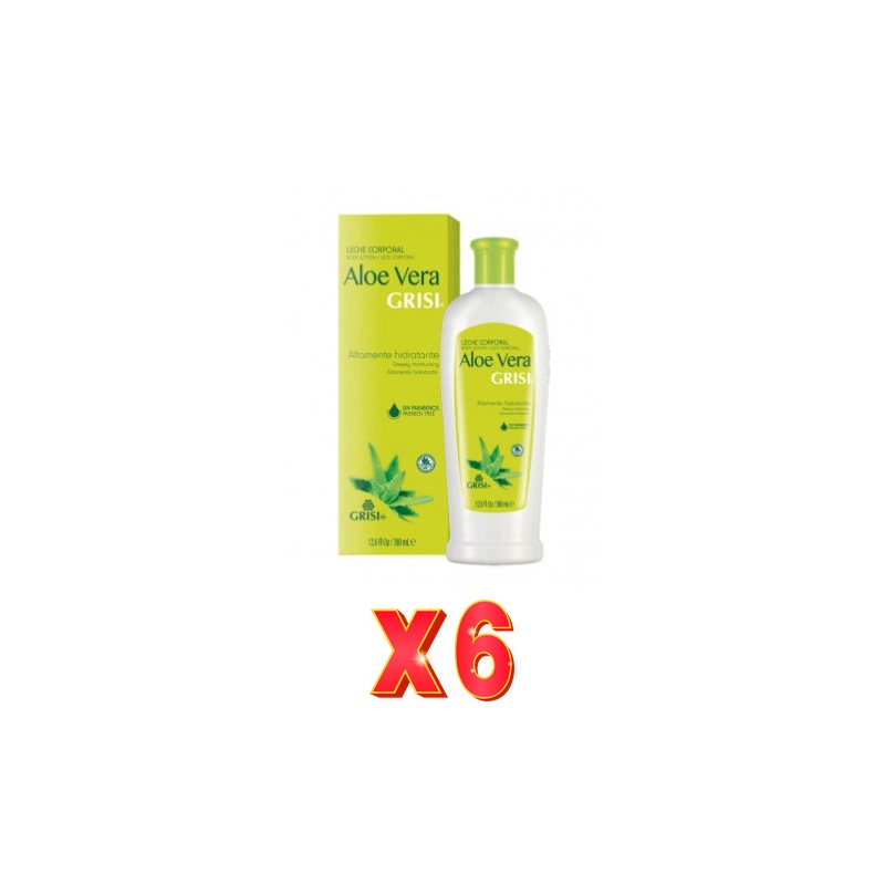 Pack de 6 unidades Grisi Leche Corporal Aloe 380 Ml. Grisi Pack de 6 unidades Grisi Leche Corporal Aloe 380 Ml. Grisi