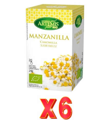 Pack de 6 unidades Artemis Manzanilla 20 Bolsitas Artemis