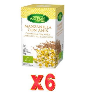 Pack de 6 unidades Artemis Manzanilla Con Anís 20 Bolsitas Artemis