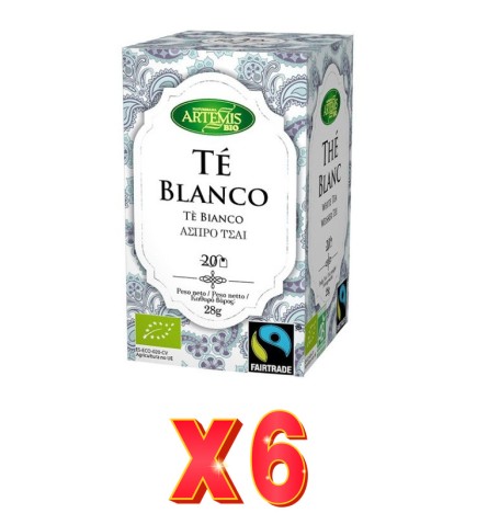 Pack de 6 unidades Artemis Té Blanco 20 Bolsitas Artemis