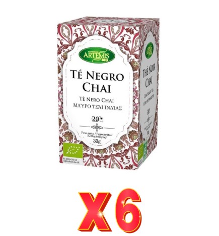 Pack de 6 unidades Artemis Té Negro Chai20 Bolsitas Artemis