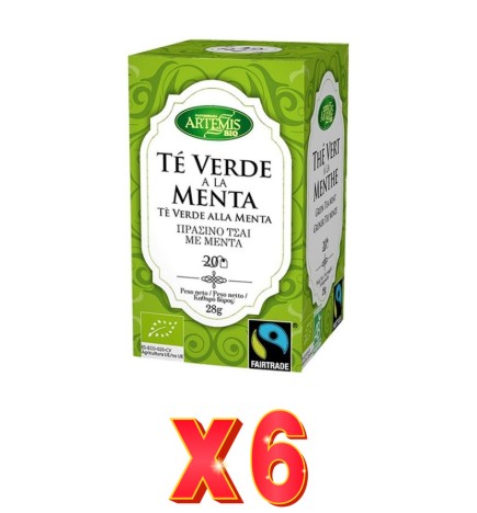 Pack de 6 unidades Artemis Té Verde Con Menta20 Bolsitas Artemis