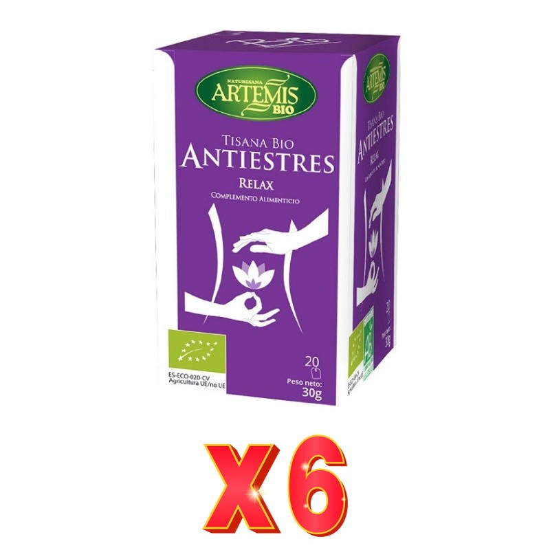 Pack de 6 unidades Artemis Tisana Antiestres 20 Bolsitas Artemis