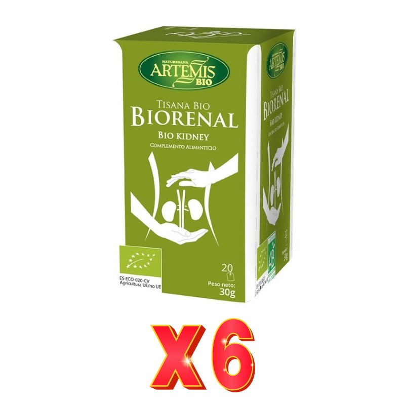 Pack de 6 unidades Artemis Tisana Biorenal 20 Bolsitas Artemis