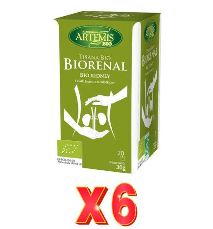 Pack de 6 unidades Artemis Tisana Biorenal 20 Bolsitas Artemis