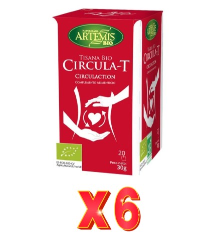 Pack de 6 unidades Artemis Tisana Circula-T 20 Bolsitas Artemis