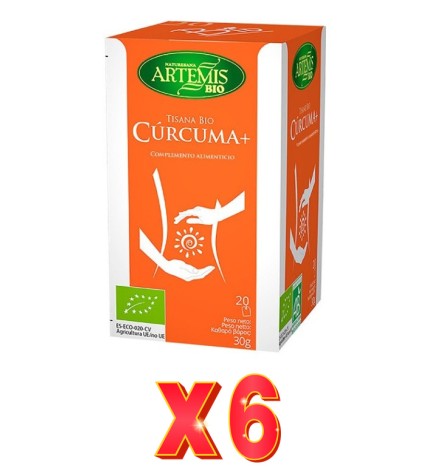 Pack de 6 unidades Artemis Tisana Cúrcuma Plus20 Bolsitas Artemis