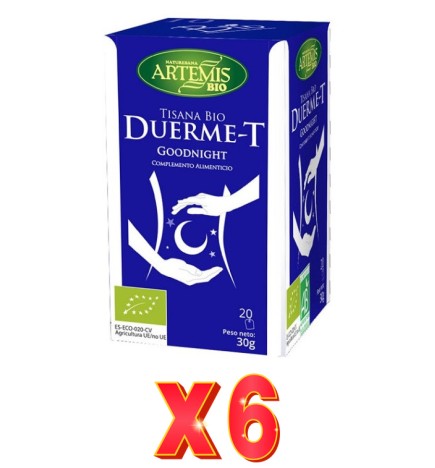 Pack de 6 unidades Artemis Tisana Duerme-T  20 Bolsitas Artemis