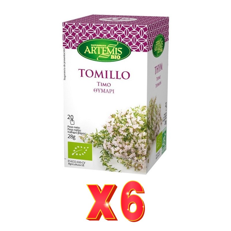 Pack de 6 unidades Artemis Tomillo20 Bolsitas Artemis