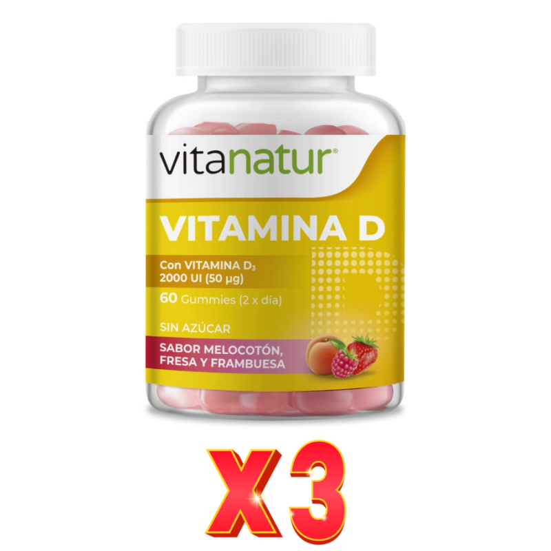 Pack de 3 unidades Vitanatur Gummies Vitamina D 60 Ud Vitanatur