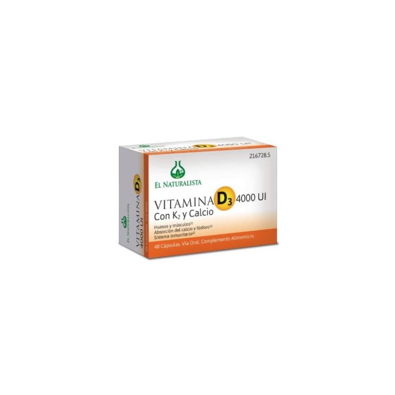 Vitamina D3 4000 Ui K2 Calcio 48 Cap El Naturalista