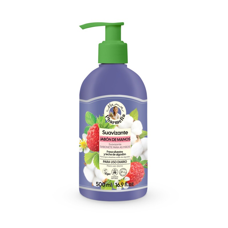 Jabón De Manos Suavizante Fresa Silvestre Y Leche De Algodón 500 Ml Mama Pharmelia
