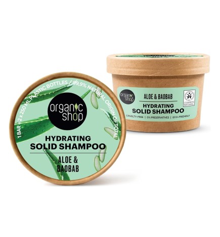 Champú Sólido Hidratante Aloe Y Baobab, 60 G Organic Shop