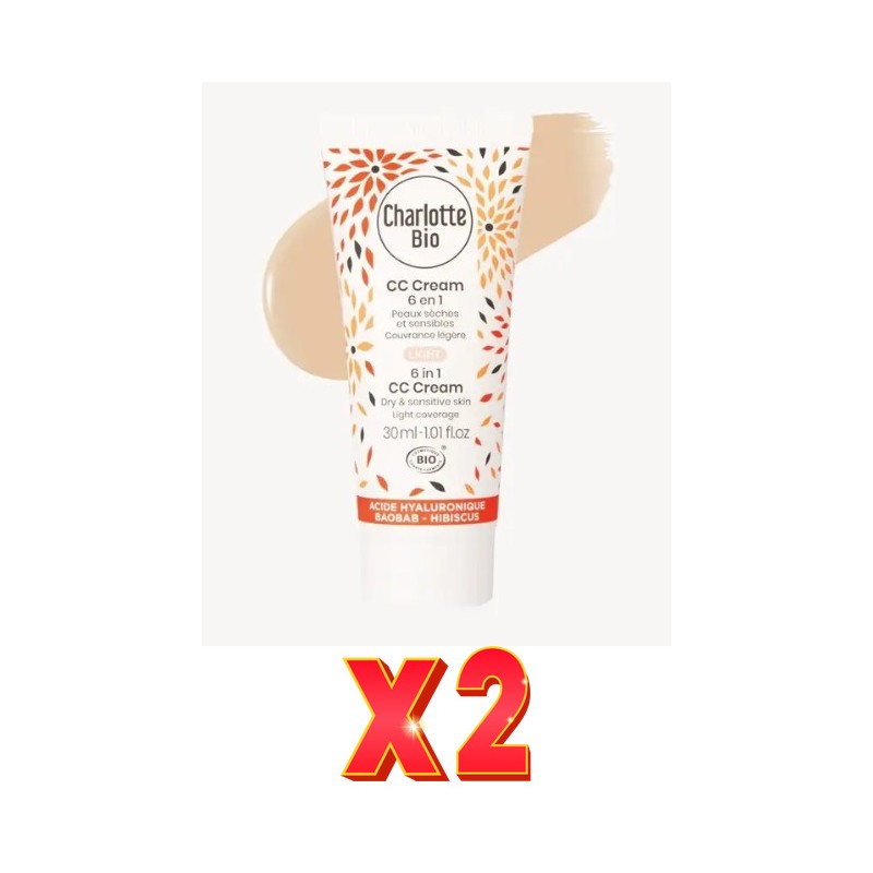 Pack de 2 unidades Cc Cream Light 6 En 1 - Anti-Edad - Piel Seca, 30 Ml Charlotte Bio Pack de 2 unidades Cc Cream Light 6 En 1 - Anti-Edad - Piel Seca, 30 Ml Charlotte Bio