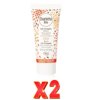 Pack de 2 unidades Cc Cream Nude 6 En 1 - Anti-Edad - Piel Seca, 30 Ml Charlotte Bio