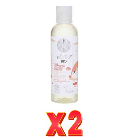 Pack de 2 unidades Aceite De Masaje Organico Para Bebes, 200Ml Natura Siberica