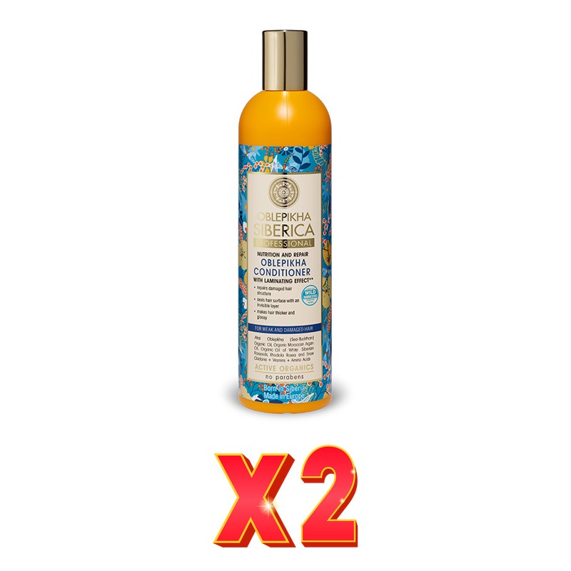 Pack de 2 unidades Acondicionador Con Hidrolato De Espino Amarillo Orgánico Para Cabello Débil Y Dañado, Nutrición Y Reparación,
