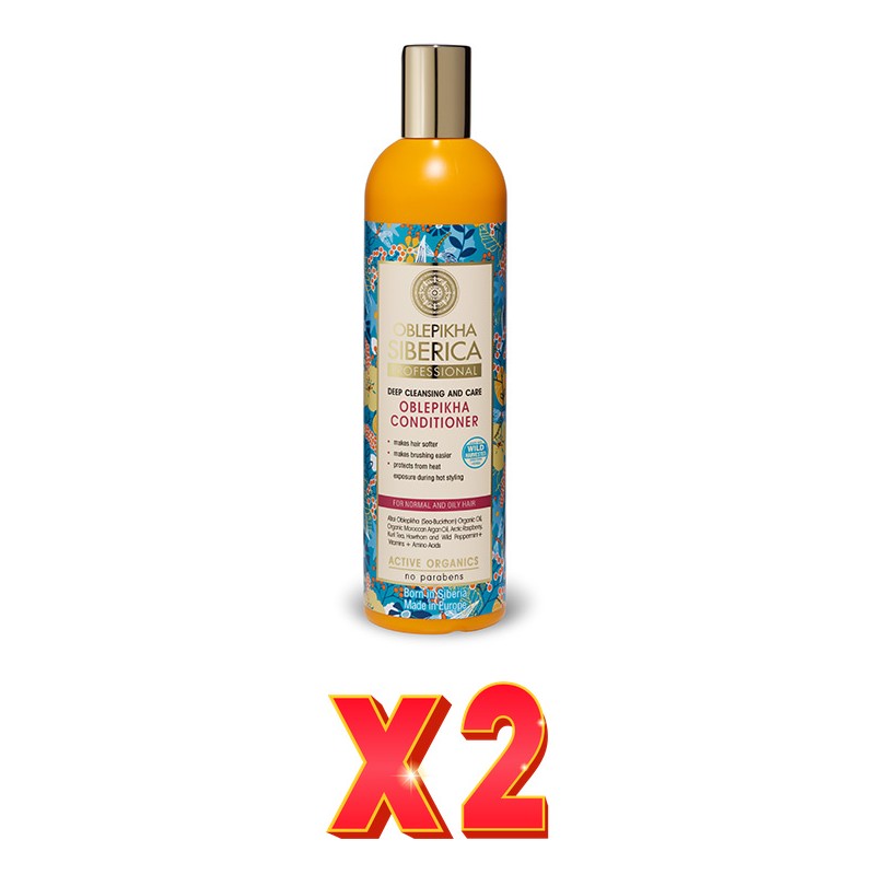 Pack de 2 unidades Acondicionador Con Hidrolato De Espino Amarillo Orgánico Para Cabello Normal Y Cabello Graso, Limpieza Profun
