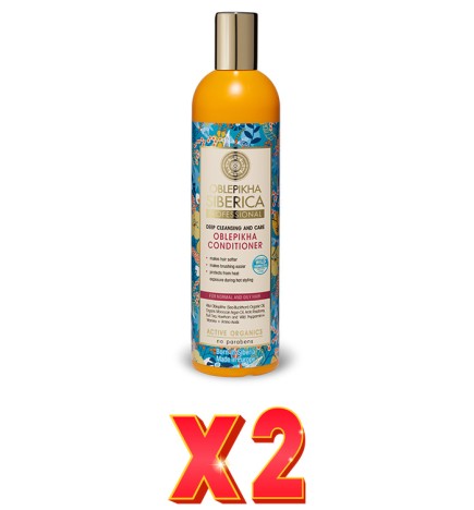 Pack de 2 unidades Acondicionador Con Hidrolato De Espino Amarillo Orgánico Para Cabello Normal Y Cabello Graso, Limpieza Profun