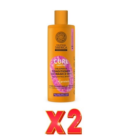 Pack de 2 unidades Acondicionador Co-Wash 2 En 1 Con Proteínas «Curl Control», 400 Ml Natura Siberica
