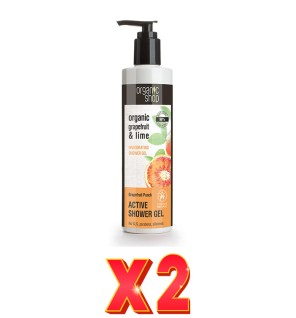 Pack de 2 unidades Gel De Ducha Vigorizante Activo Pomelo Y Lima, 280 Ml Organic Shop