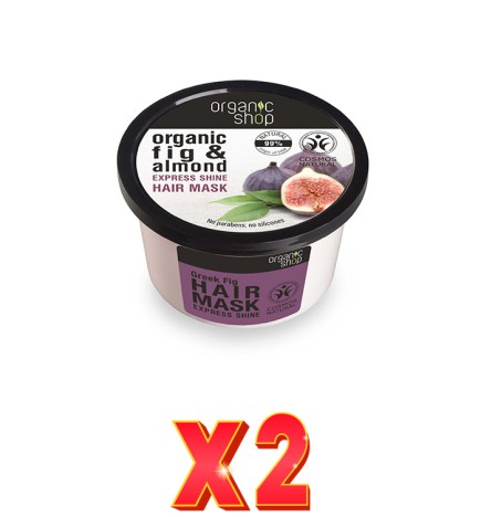 Pack de 2 unidades Mascarilla Capilar Volumen Para Cabello Graso Higo Y Escaramujo, 250 Ml Organic Shop