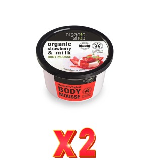 Pack de 2 unidades Mousse Corporal Vitamínico Fresa, 250 Ml Organic Shop