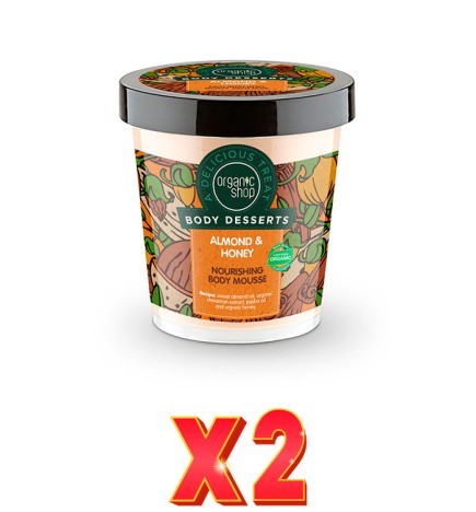Pack de 2 unidades Mousse Corporal Nutritivo «Almendra Y Miel», 450 Ml Organic Shop