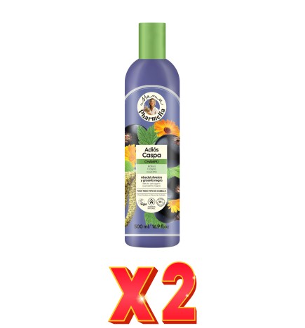 Pack de 2 unidades "Champú Adiós Caspa Para Todo Tipo De Cabello Con Abedul Silvestre Y Grosella Negra 500 Ml" Mama Pharmelia