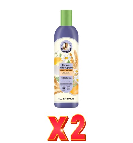Pack de 2 unidades "Acondicionador Repara Y Recupera Para Todo Tipo De Cabello Con  Huevo De Granja Y Proteína De Trigo, 500 Ml"