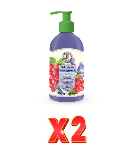 Pack de 2 unidades Jabón De Manos Hidratante Lirio Silvestre Y Grosella Roja 500 Ml Mama Pharmelia
