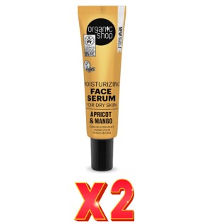 Pack de 2 unidades Sérum Facial Hidratante Para Piel Seca «Albaricoque Y Mango» De Organic Shop, 30 Ml Organic Shop