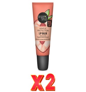 Pack de 2 unidades Bálsamo Labial Os Protección Suave Spf 15. Vitamina E Y Extracto De Melocotón, 10 Ml Organic Shop