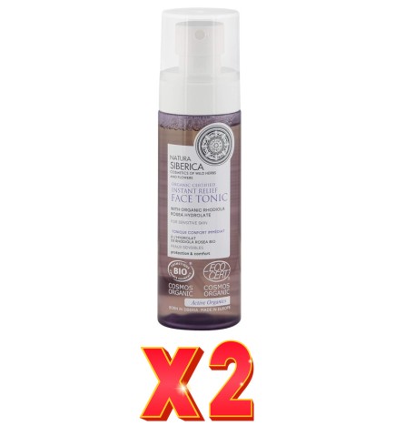 Pack de 2 unidades Tónico Facial Alivio Instantáneo Certificado Orgánico Para Piel Sensible, 100 Ml Natura Siberica