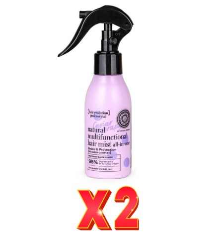Pack de 2 unidades Bruma Capilar Natural Multifunción Todo En Uno <<Terapia De Caviar>> Reparación Y Protección, 115 Ml Natura S