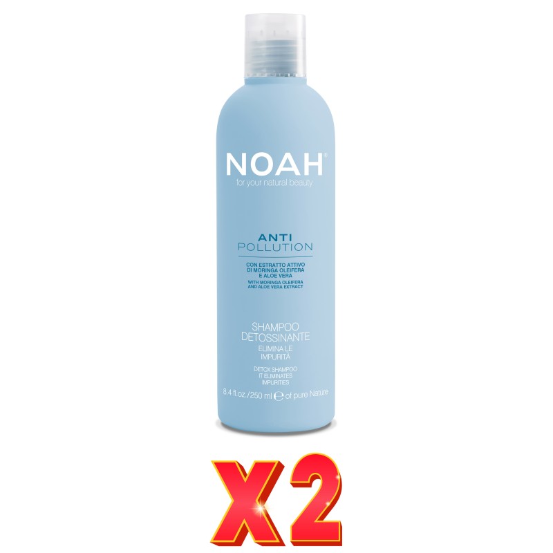 Pack de 2 unidades Anti Pollution Champú, 250 Ml Noah Pack de 2 unidades Anti Pollution Champú, 250 Ml Noah